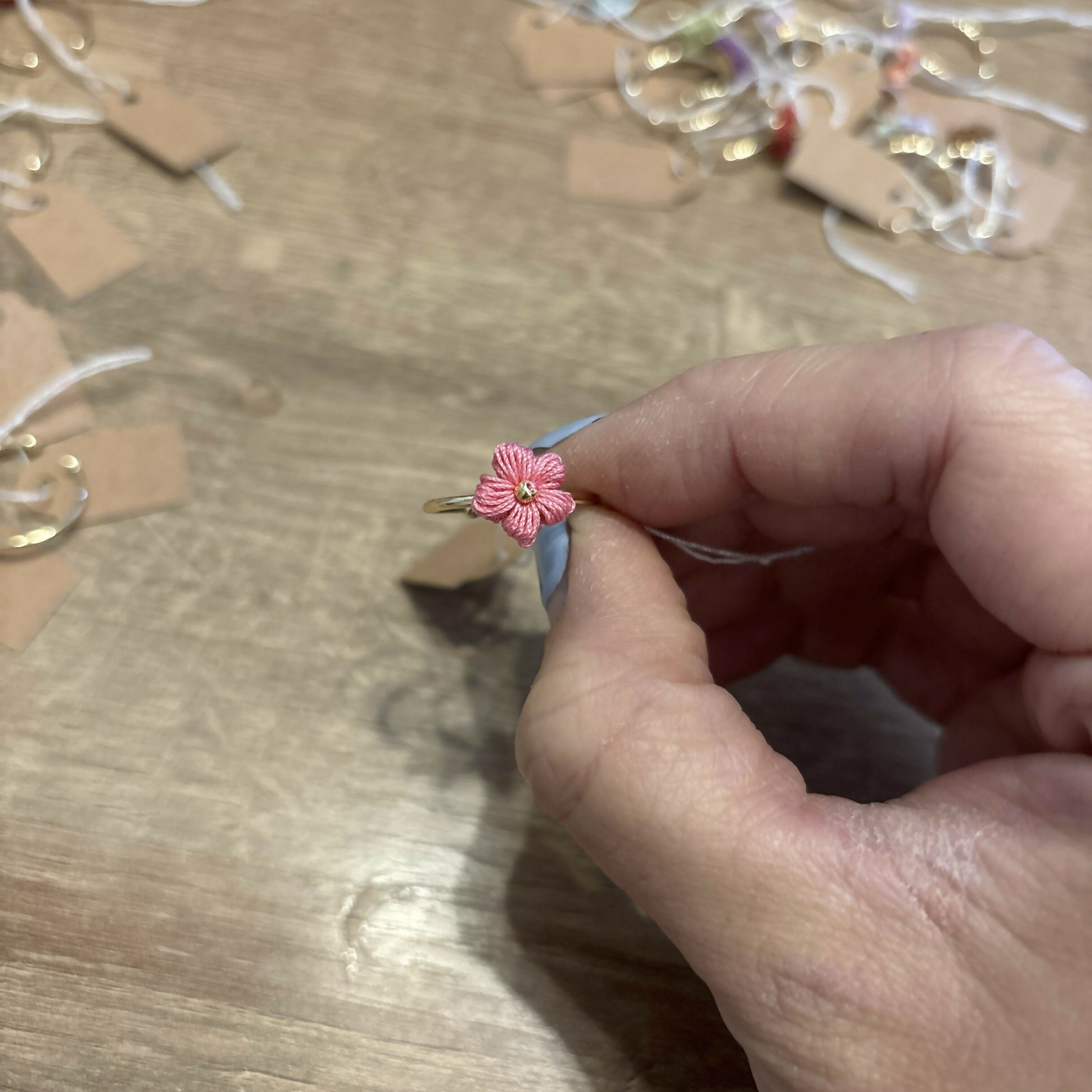Micro Crochet Flower Rings