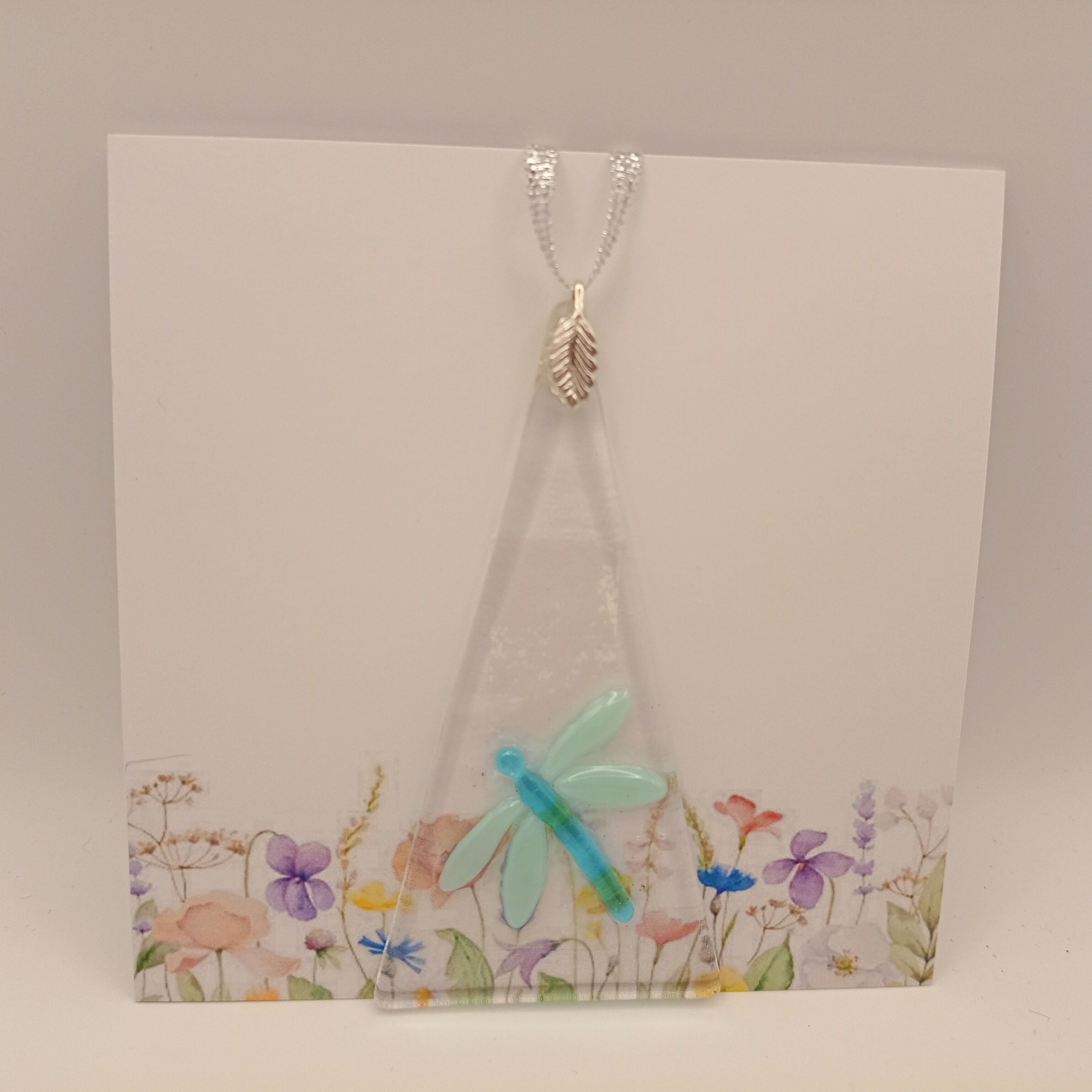 Fused Glass Dragonfly Card