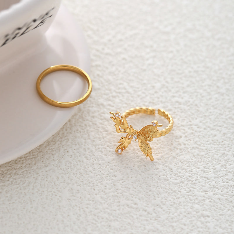 Enchanting Golden Butterfly Ring