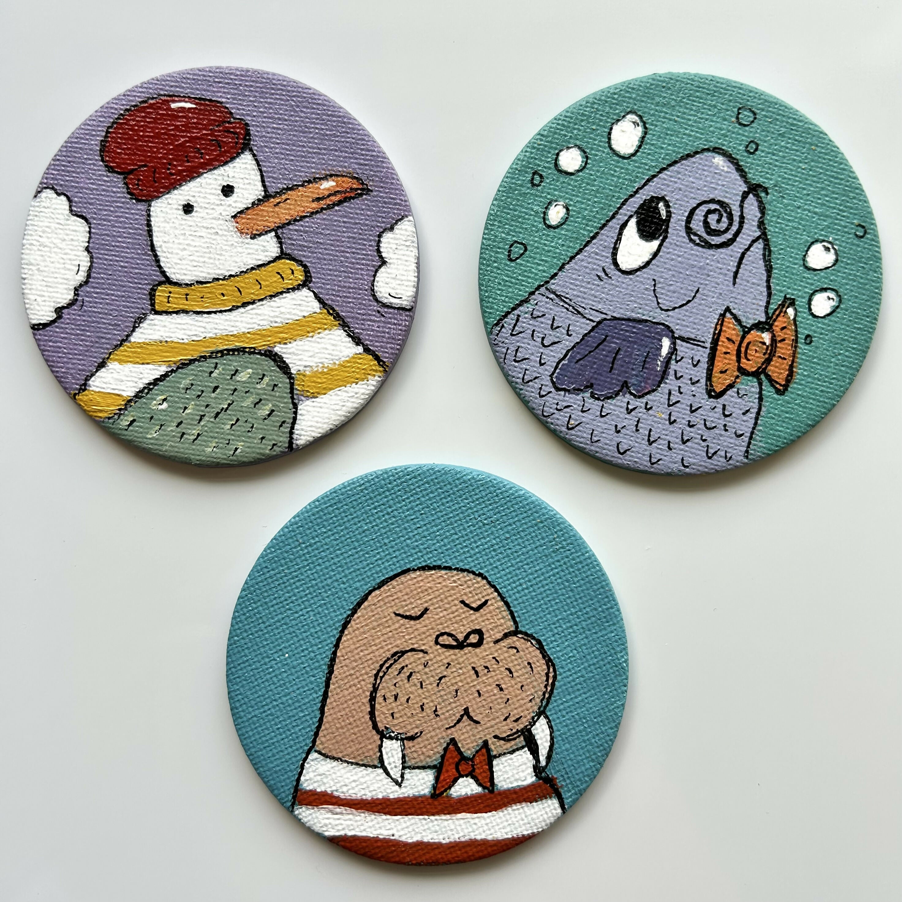 Animal Portrait Magnets Original Artwork