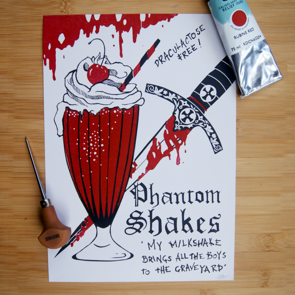 PHANTOM SHAKES LINO PRINT