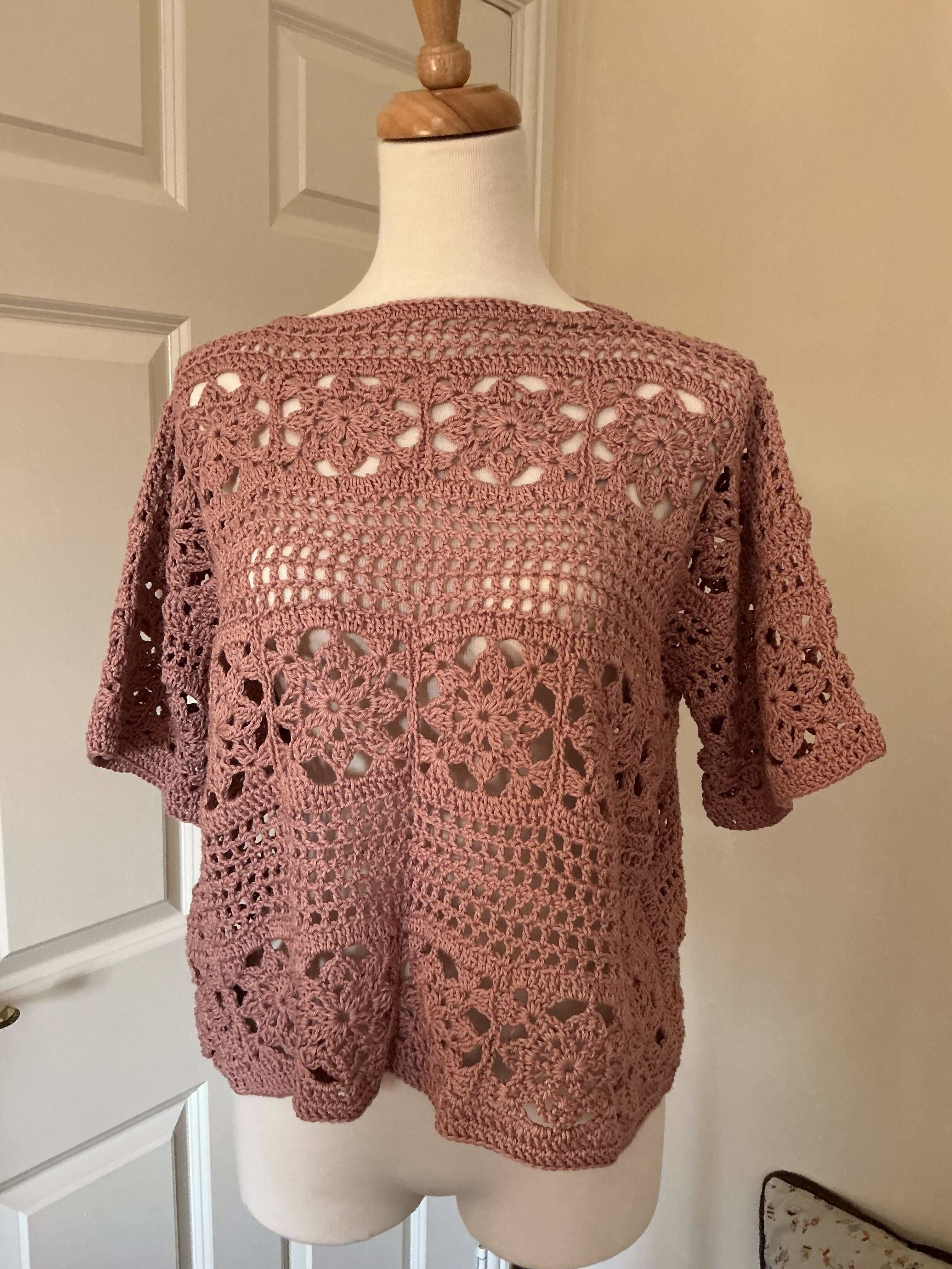 Floral Short-sleeved Sweater