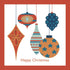 Baubles Square Christmas Card