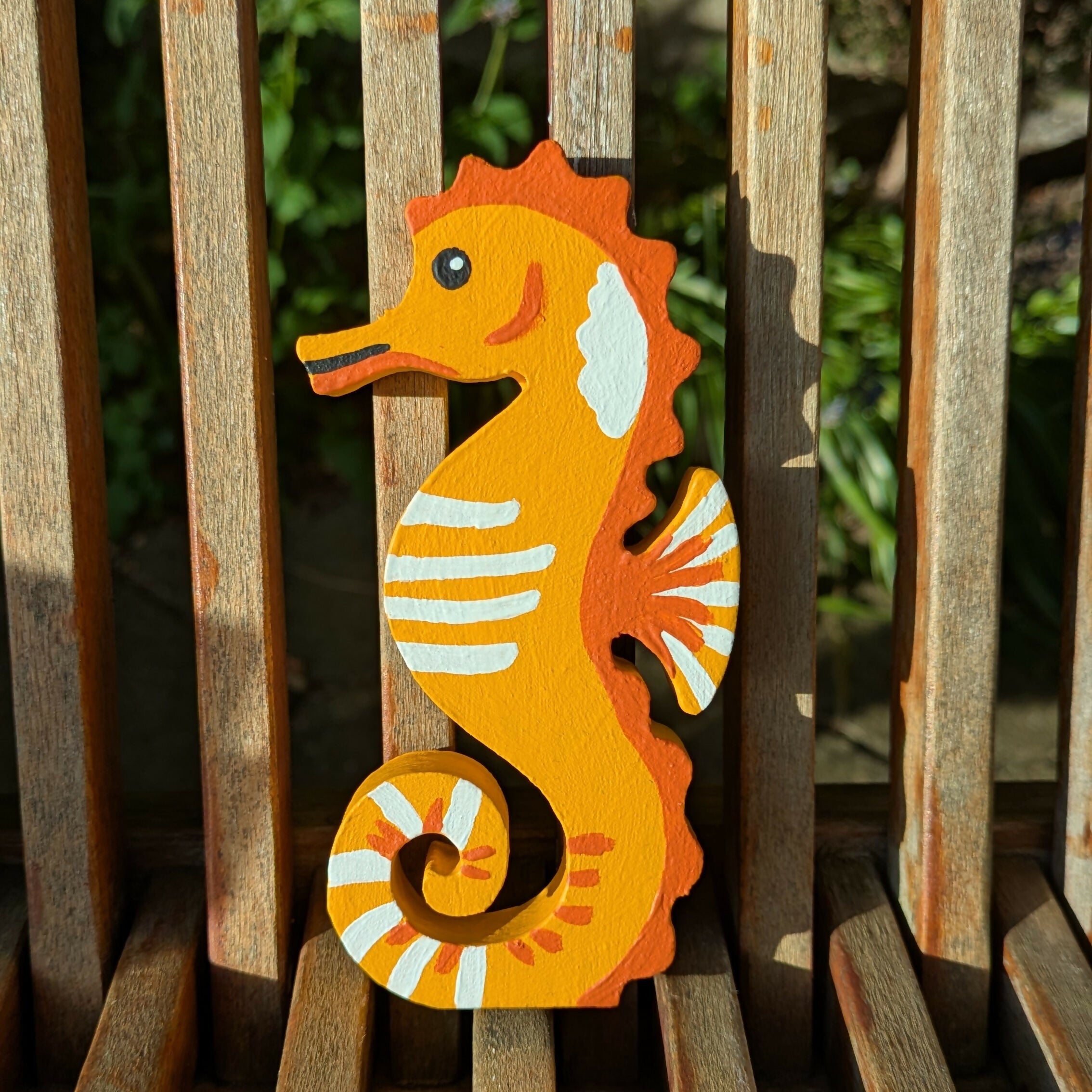 Hand Painted Wooden Seahorse