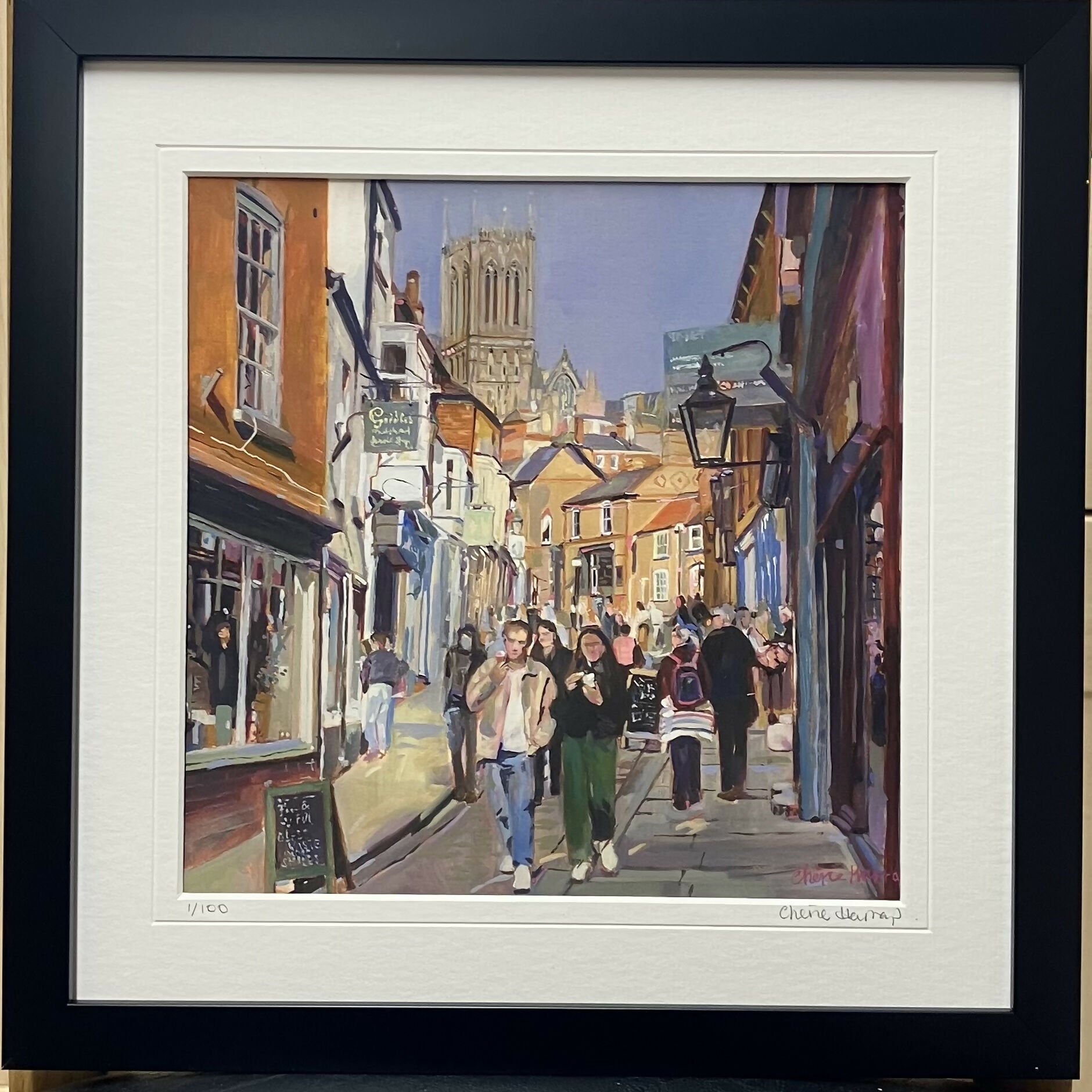 Steep Hill, Lincoln. Framed print