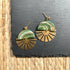 Indie Green Marble Effect Polymer Clay & Brass Sunburst Statement Earrings