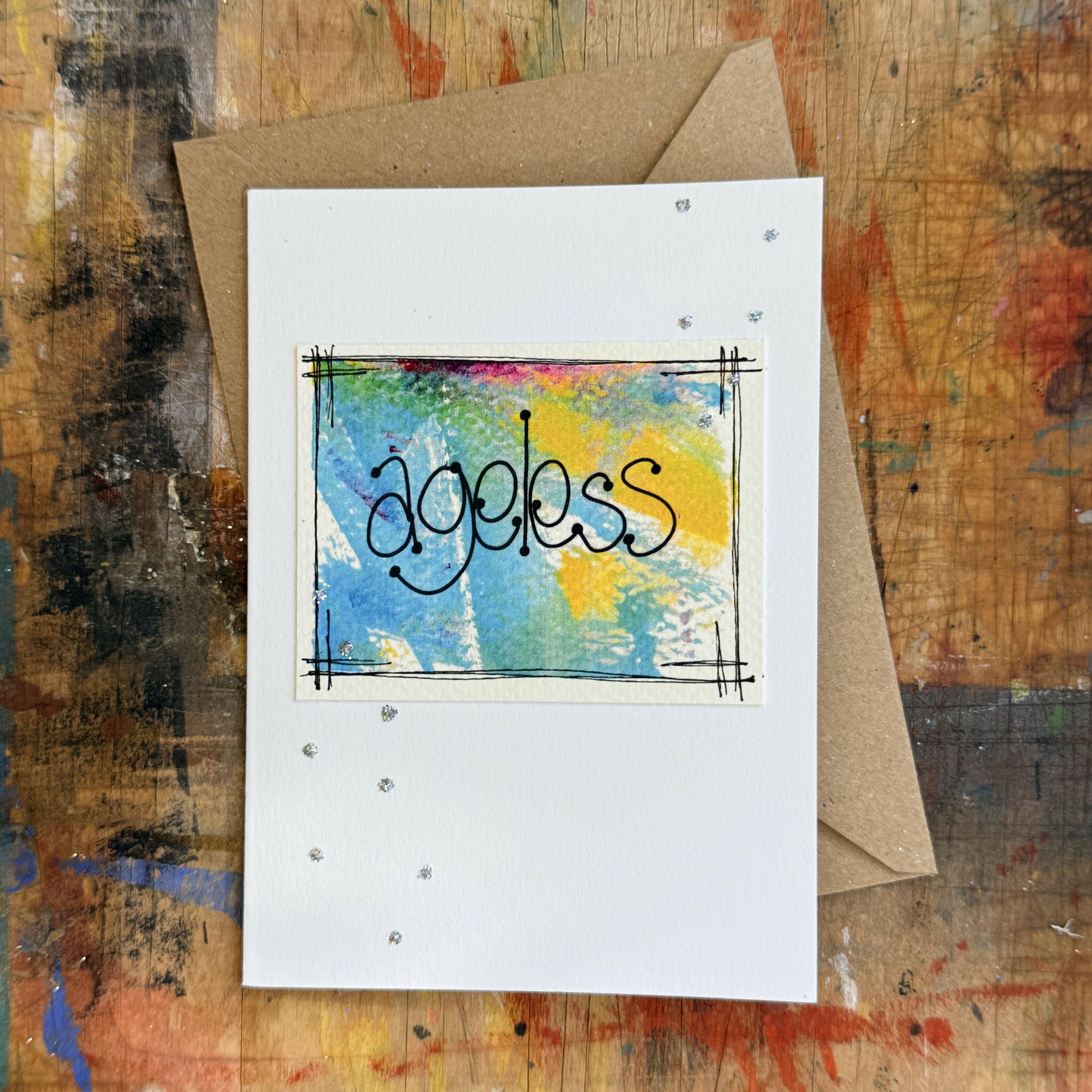 Abstract Ageless Card in Blue