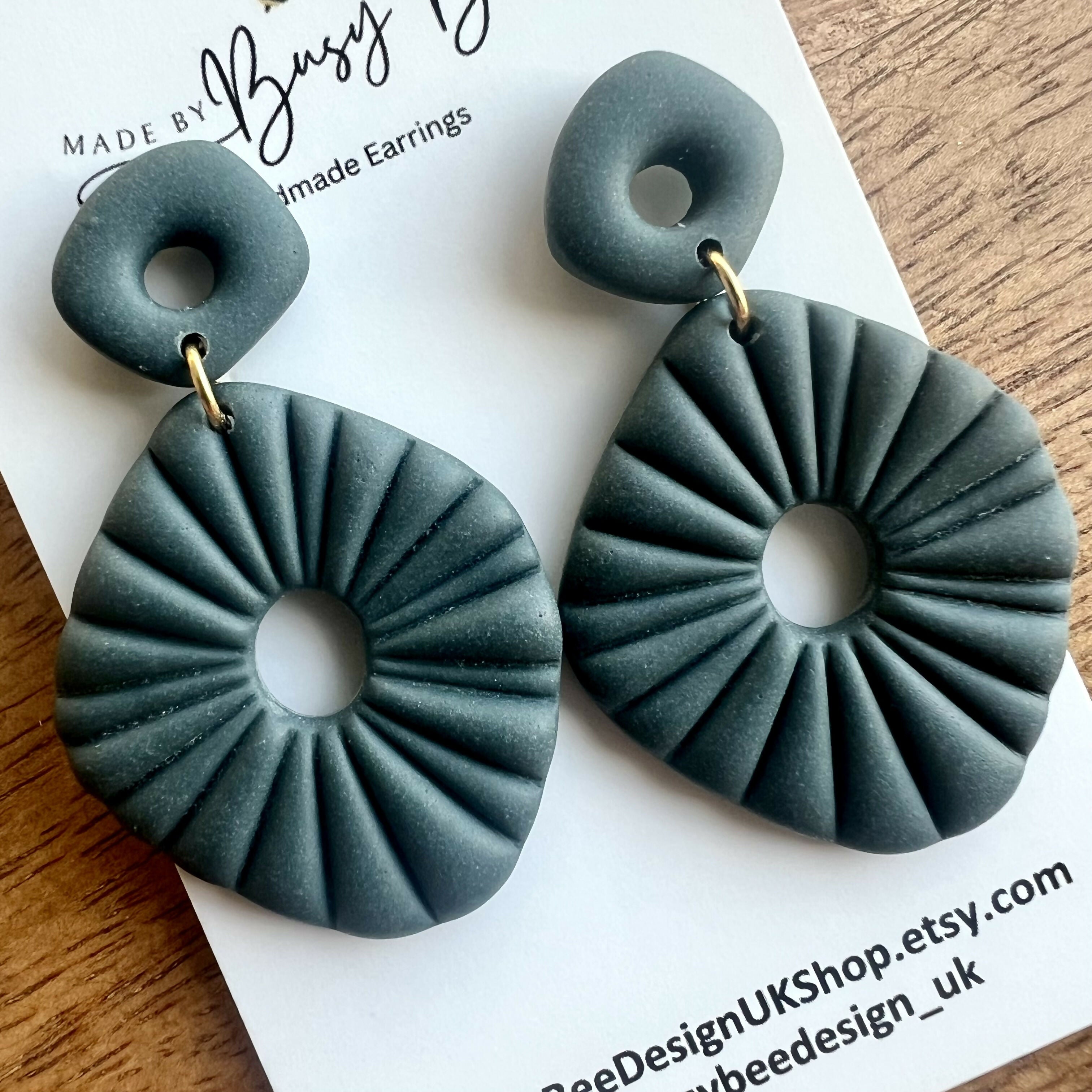 Organic Shape Polymer Clay Earrings/Modern Statement Dangle Earrings