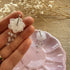 Translucent Flower Drop Earrings with Silver Chain and Crystal Detail