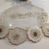ELEGANT WHITE AND PEARLS HANDMADE RESIN TRAY WITH 4 COASTERS