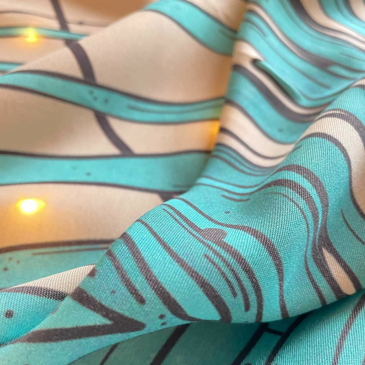 Skull Meets Teal Jungle Scarf
