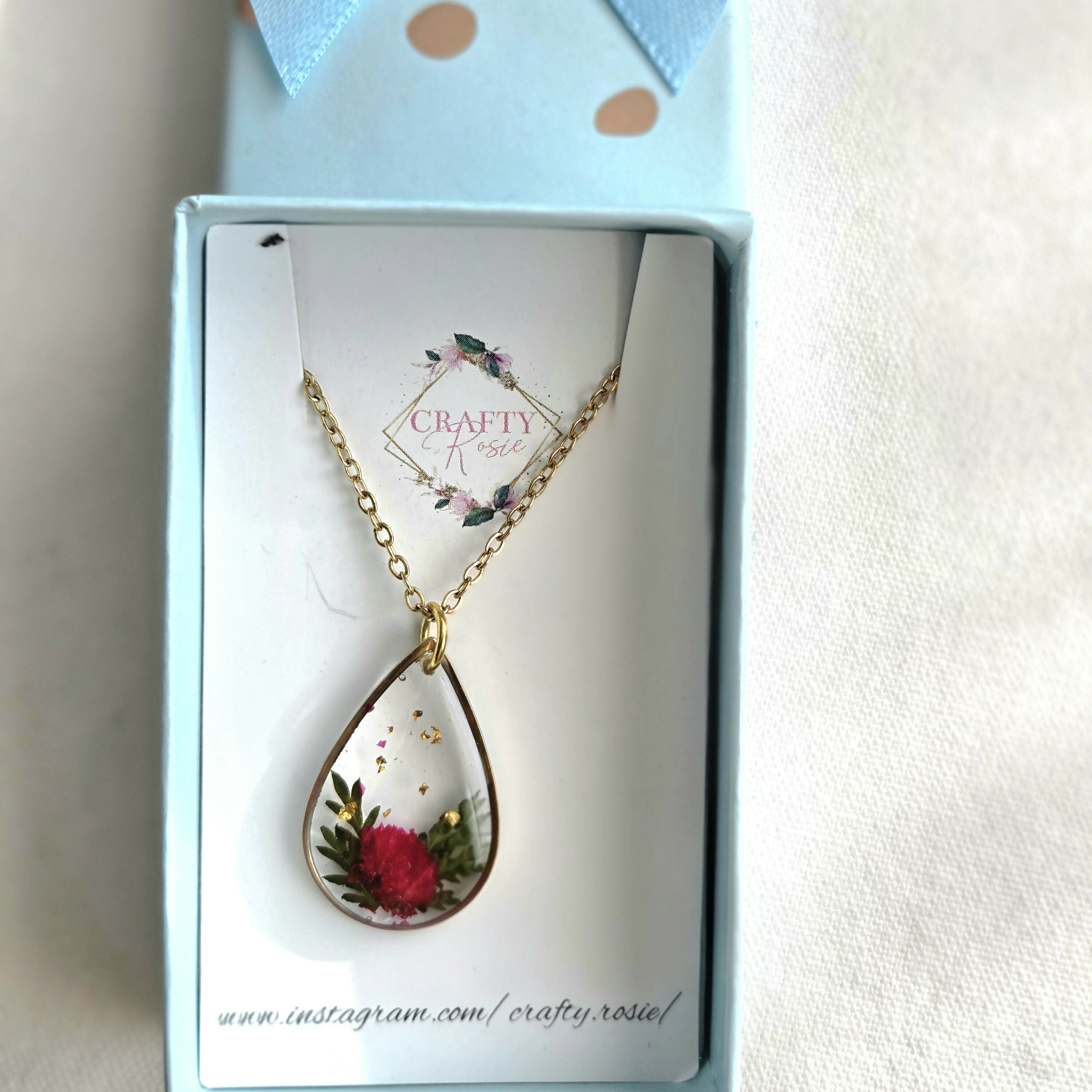 Stainless Steal Real Dried Gypsophila Flower Necklace