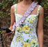 Handmade Ruffled Crossbody Phone Strap Mauve Gingham