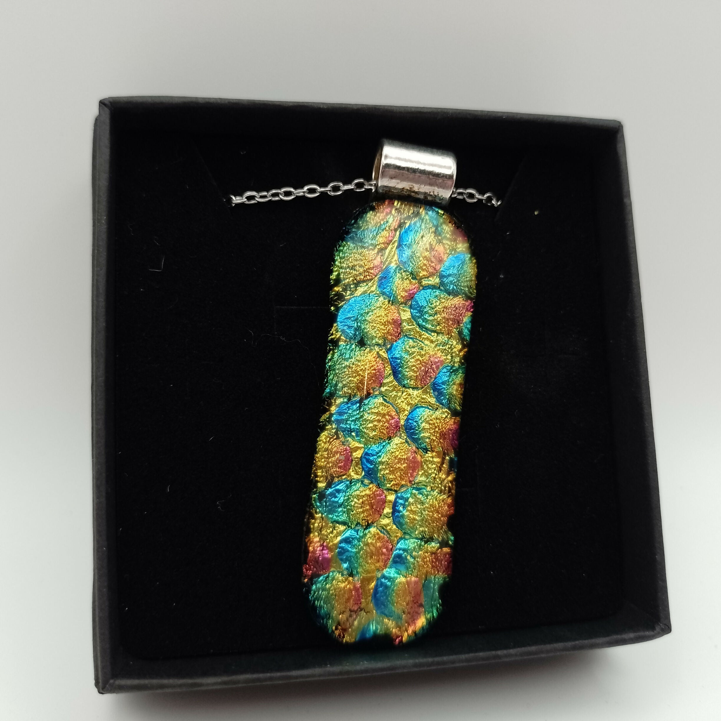 Gold Pink Ripple Pendant