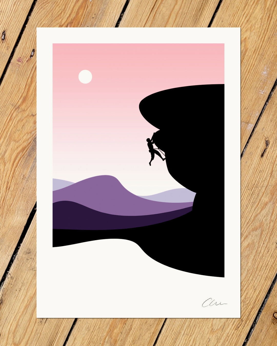 Edge Of The Edge, A4 Climbing Print