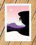 Edge Of The Edge, A4 Climbing Print