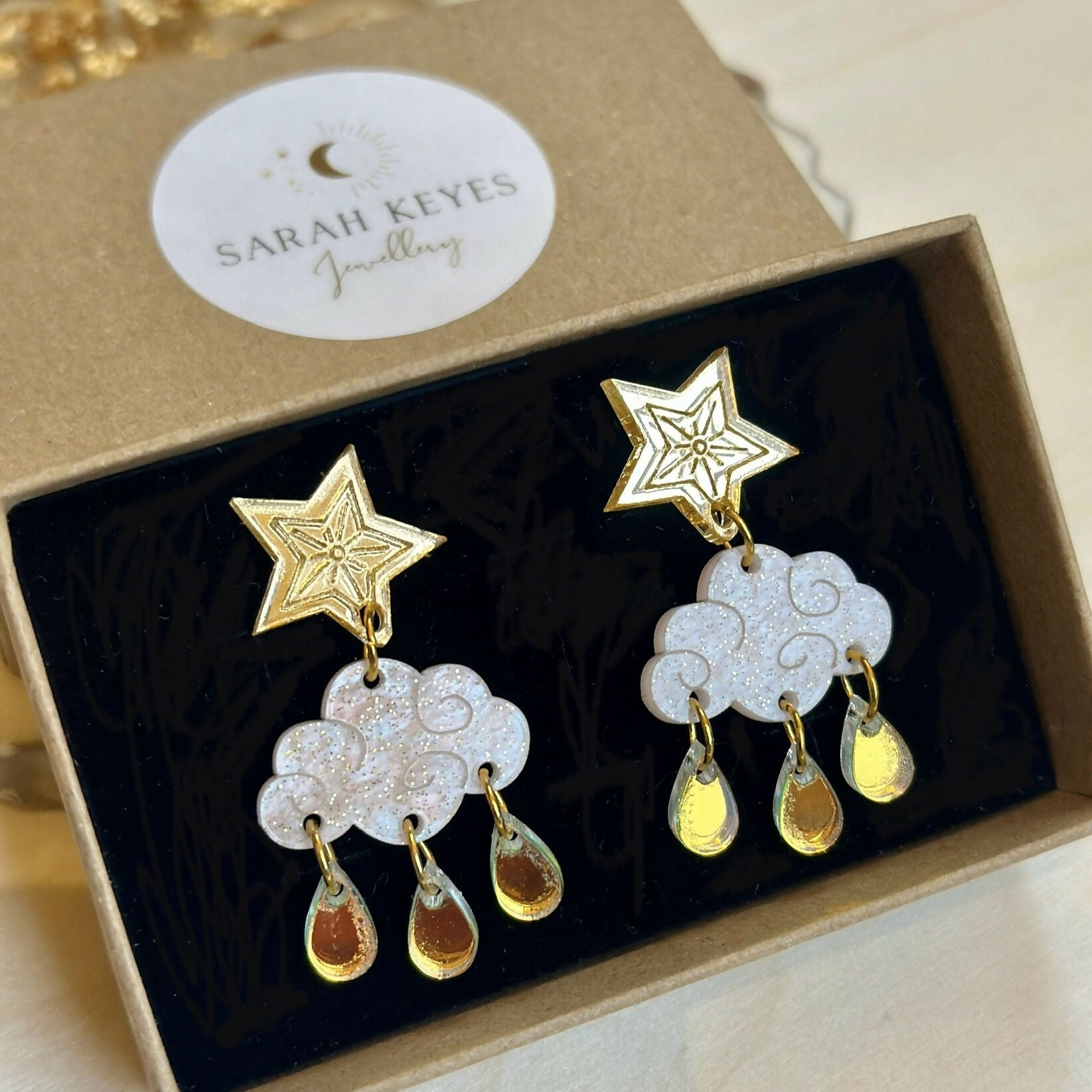 Christmas Cloud and Raindrops Earrings