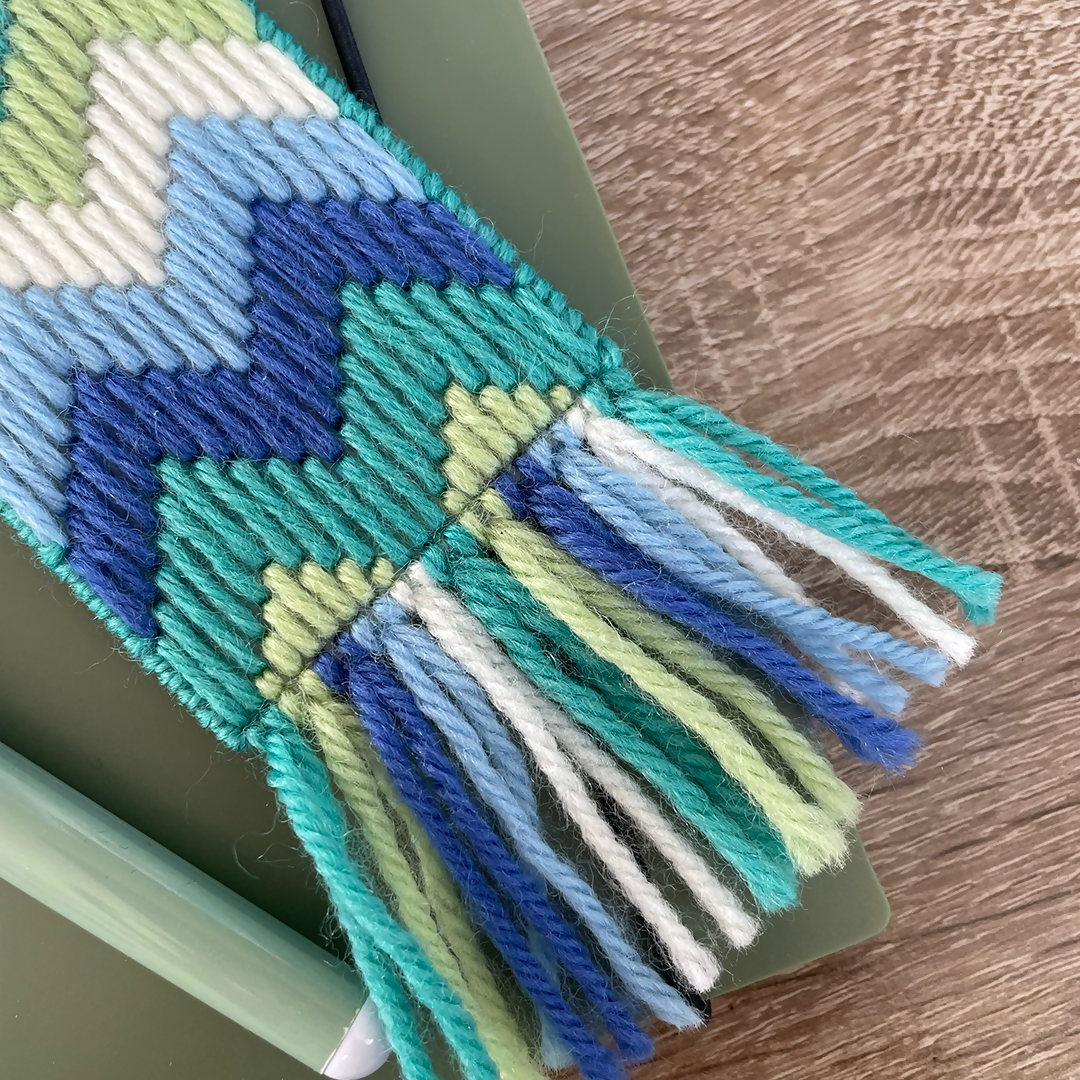 Beginner Bargello Bookmark Making Kit – Learn to Stitch Craft Kit for Kids & Adults