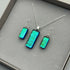 Emerald Green Dichroic Glass Necklace and Earrings Set - Sterling Silver, Handmade by Jade Tapson Glass