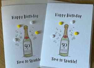 Birthday 50 & Fabulous - Pom Pom greeting card