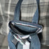 Unique Handcrafted Cute Denim Tote Bag Handbag Made From Upcycled Jeans With Padded Heart Decoration