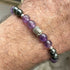 Men's Handmade Sterling Silver Amethyst And Hematite Buddha Bracelet