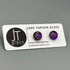 Pink & Purple Flower Dichroic Fused Glass Sterling Silver Stud Earrings - Handmade by Jade Tapson Glass.