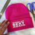 Woke Up Sexy Again Cuffed Rectangular Patch Beanie Hat