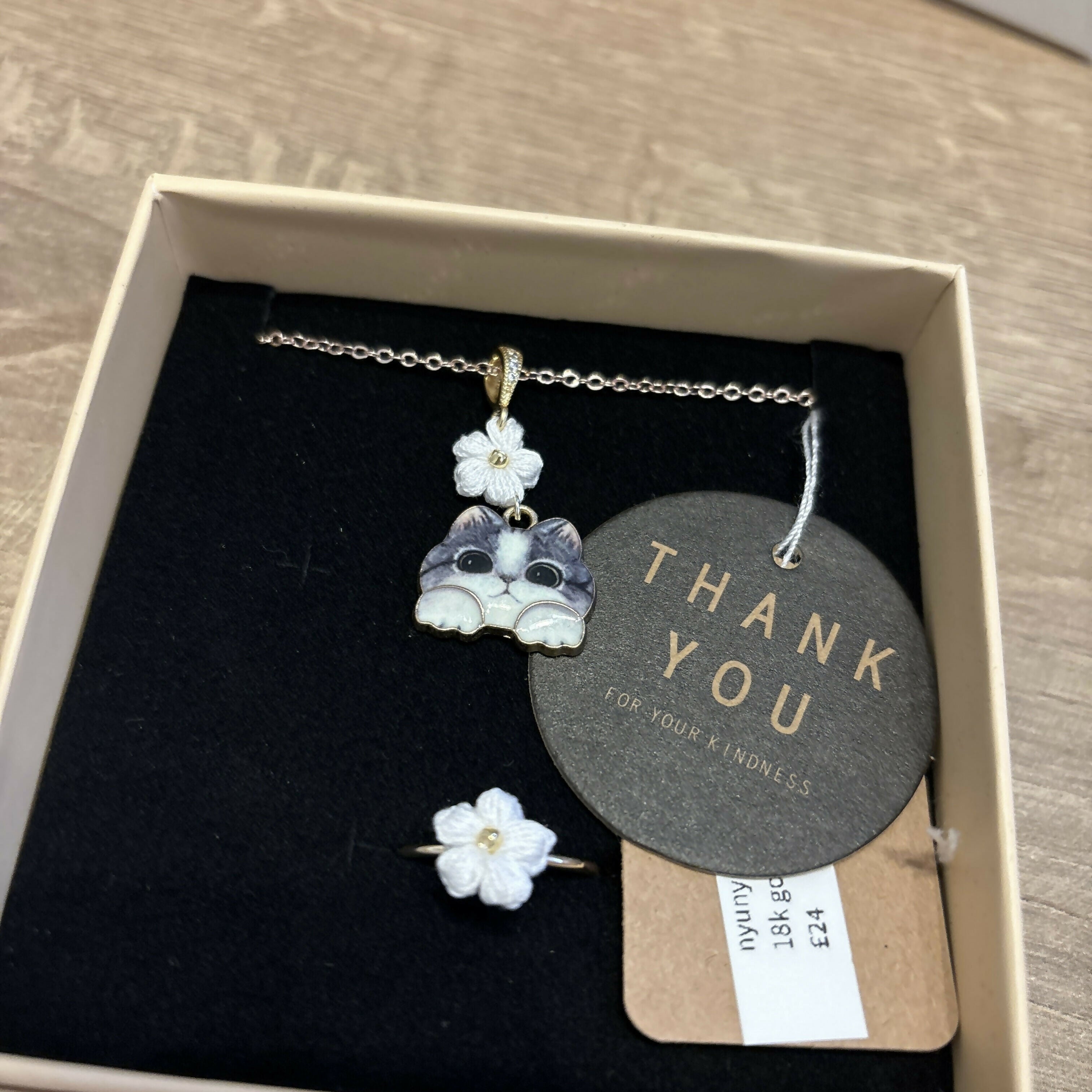 Micro Crochet Flower Kitten Jewellery Sets