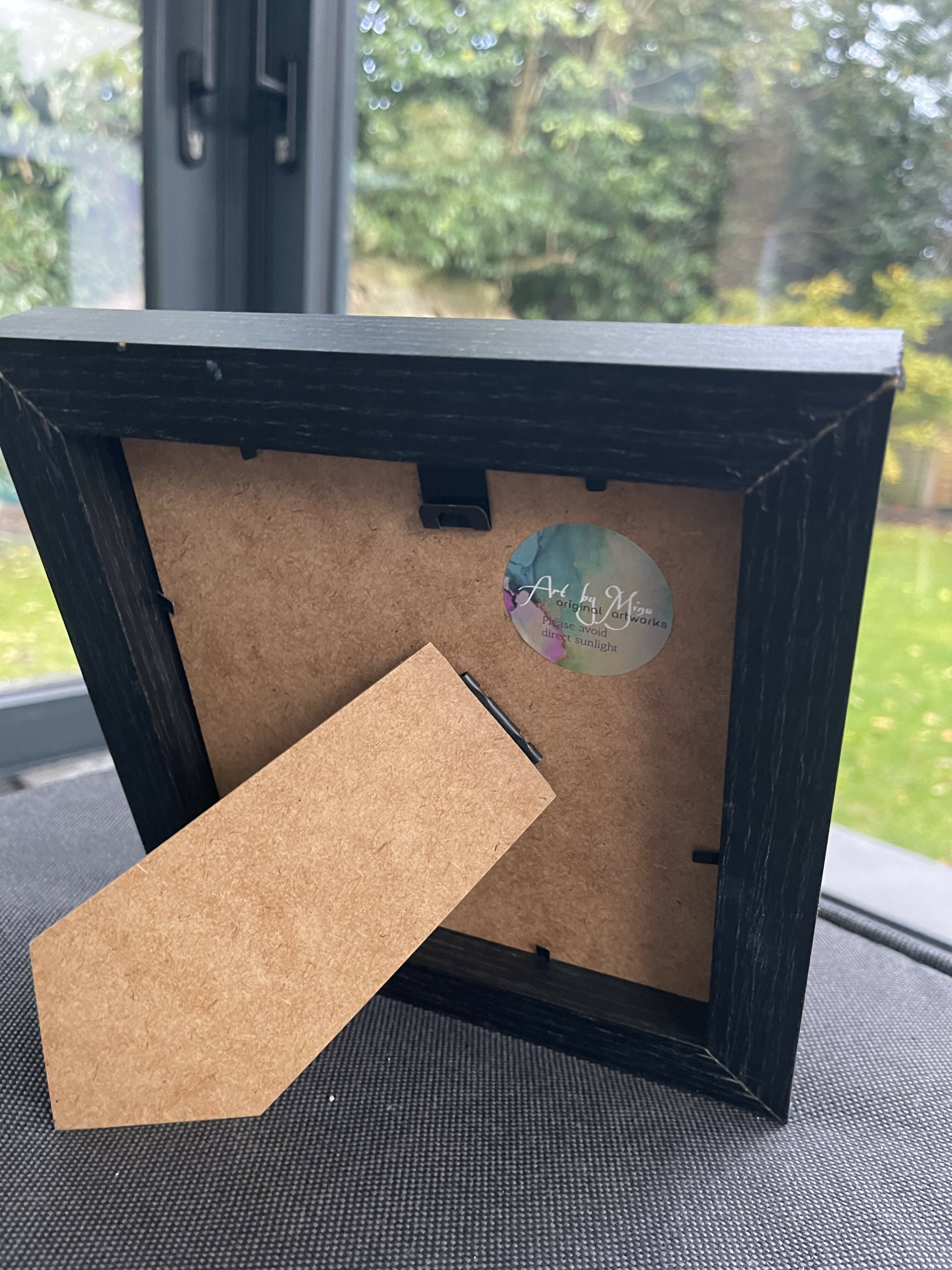 Red, Purple, Black and Gold Symphony - Original Ceramic Tile Painting