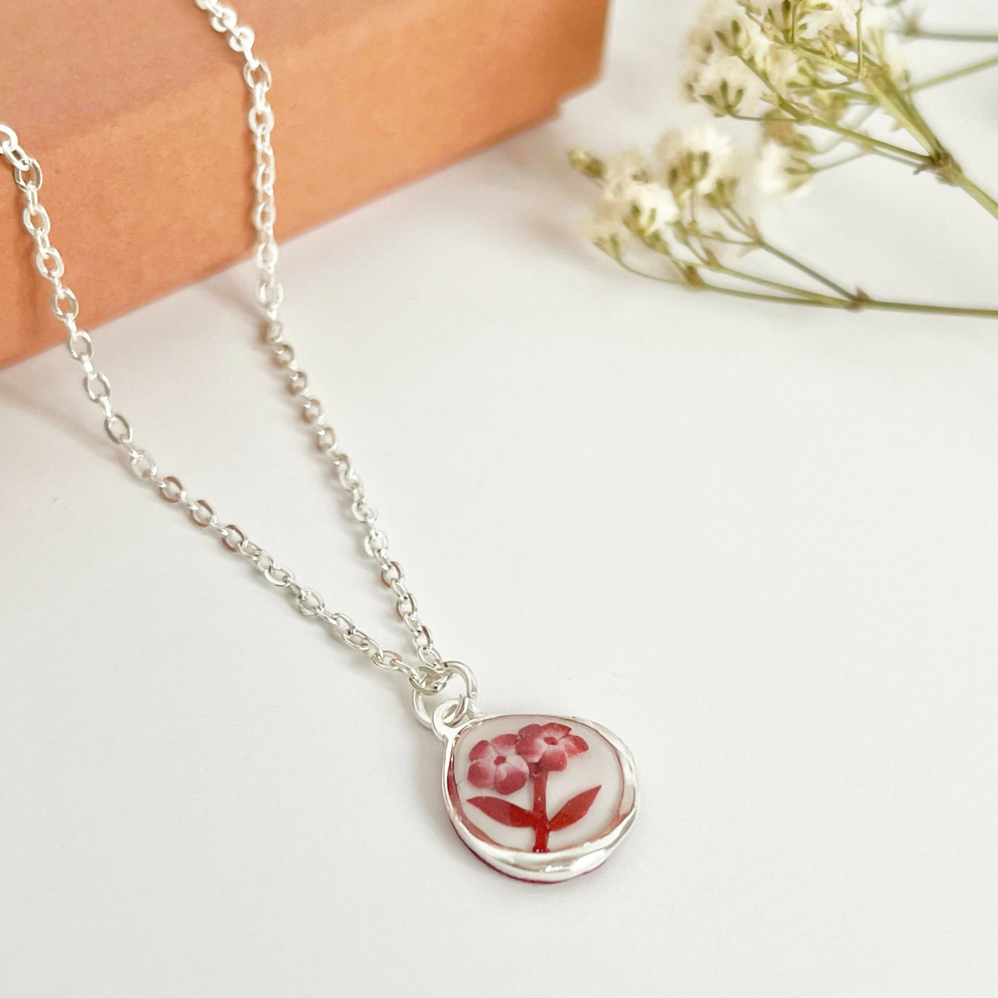 Red China Necklace No. 1 - Handmade Polymer Clay Necklace