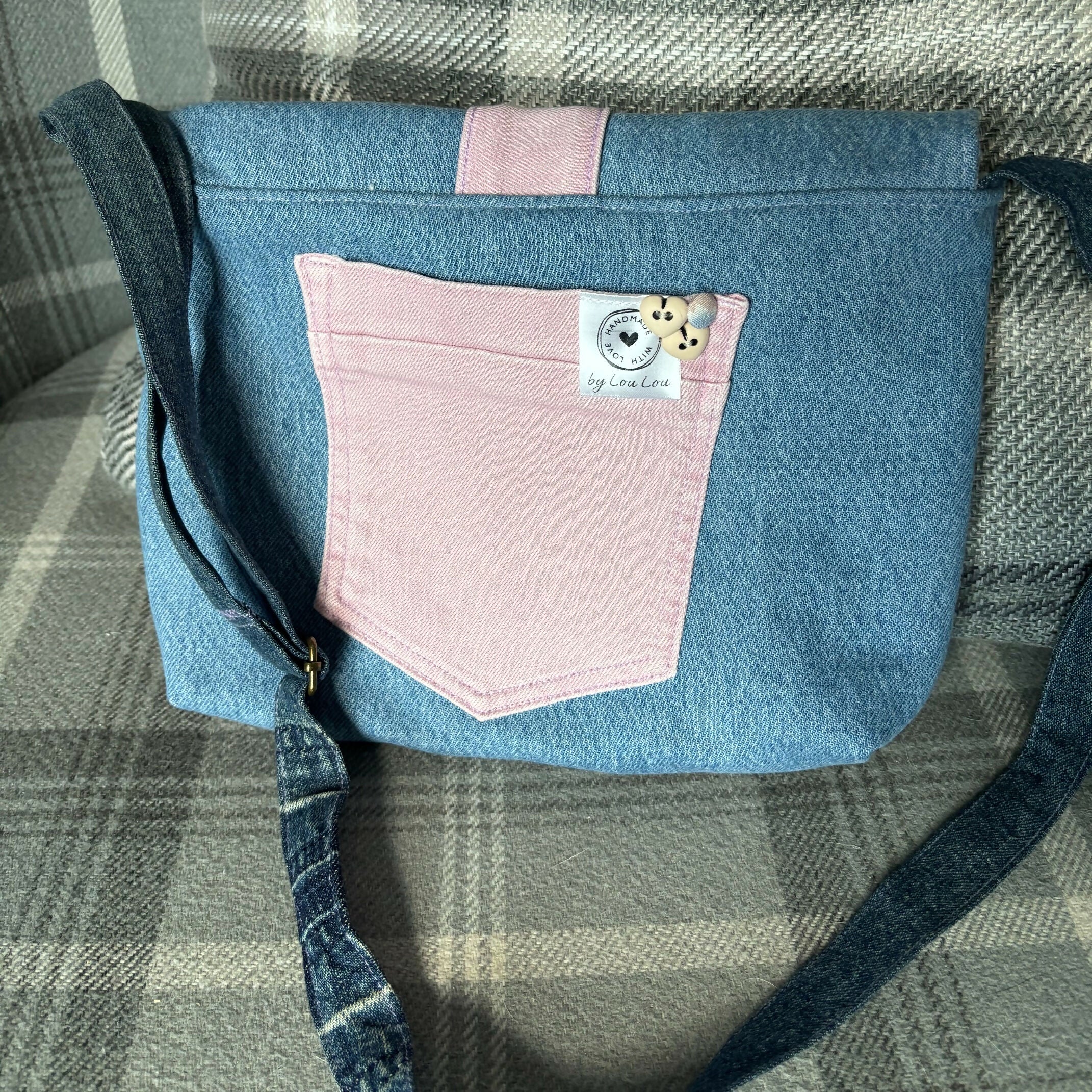 Unique Bag Handbag Made From Upcycled Jeans With Adjustable strap