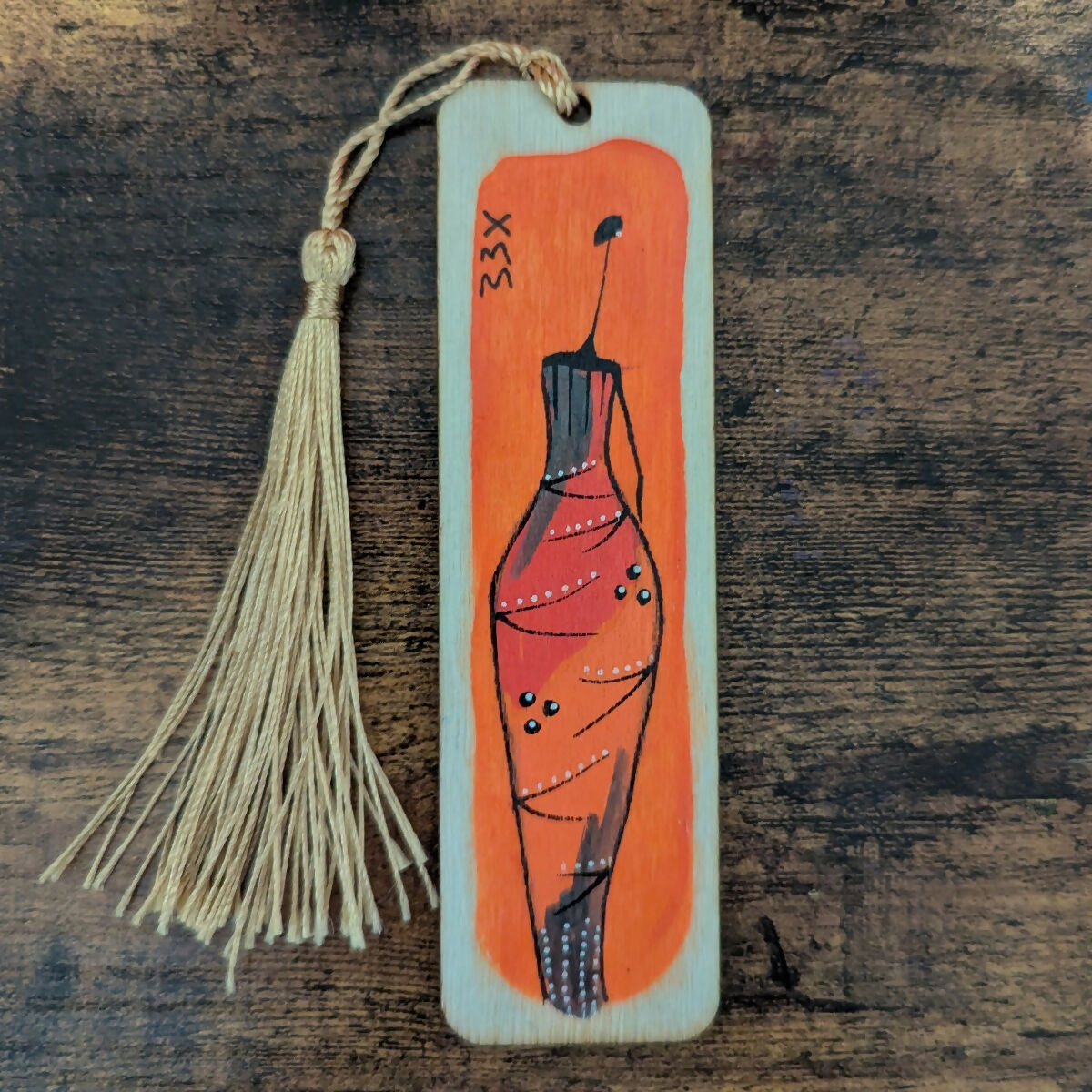 Wooden Hand Painted Bookmark