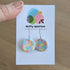 Rainbow Pastel Mosaic Circle Hoop Handmade Polymer Clay Earrings