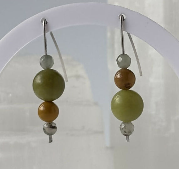 SOLAR EARRINGS | STERLING SILVER & STONE EARRINGS FOR RADIANCE