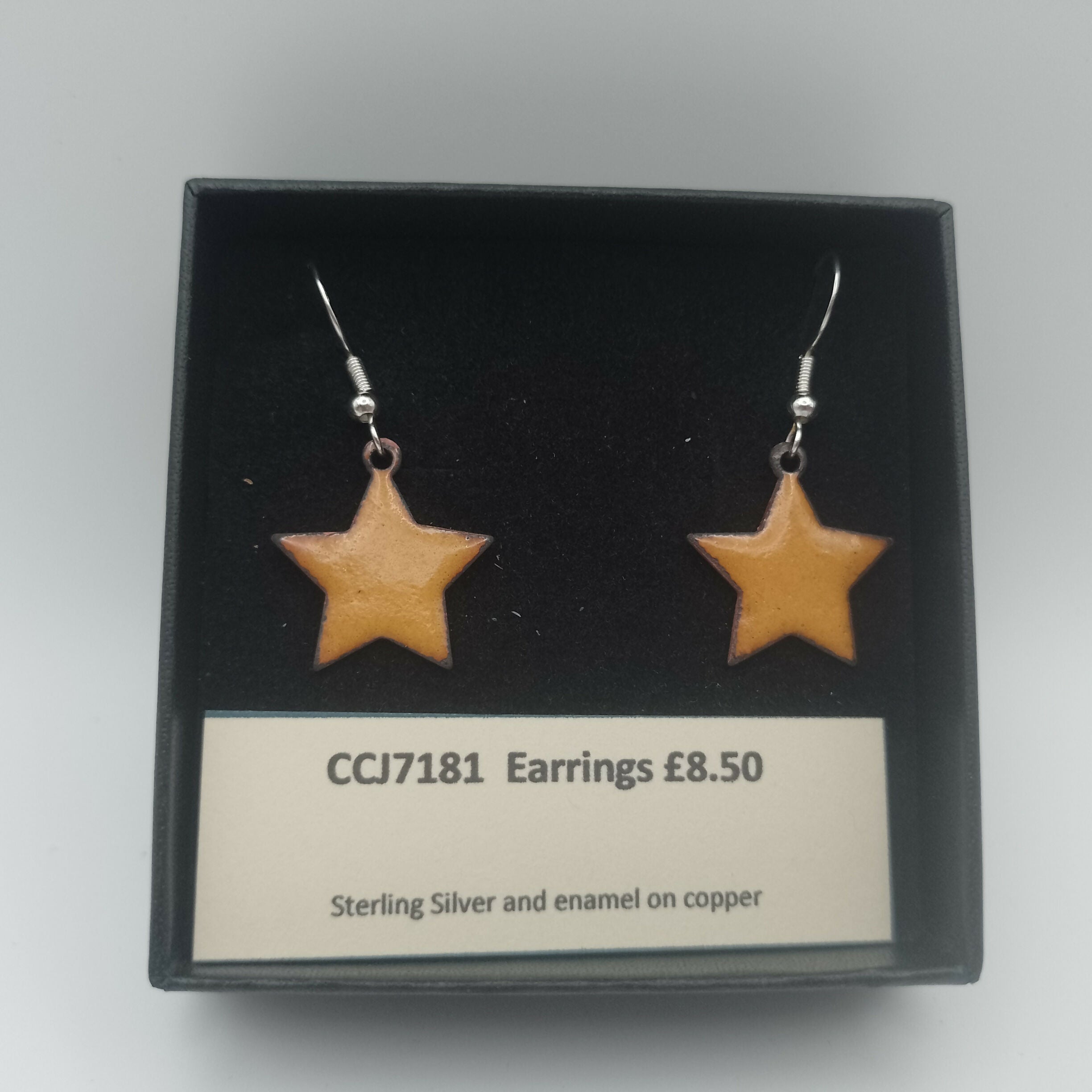 Sunflower Yellow Enamel Star Earrings