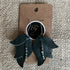 Forest Whisper Leather Earrings – Emerald Leaves