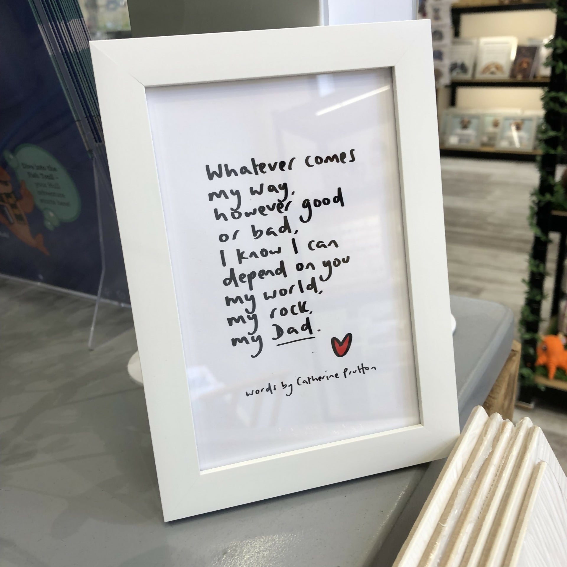 My World, My Rock, My Dad. Father's Day Mini Framed Poem