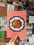 Pixel Salmon Sushi Art Print A5