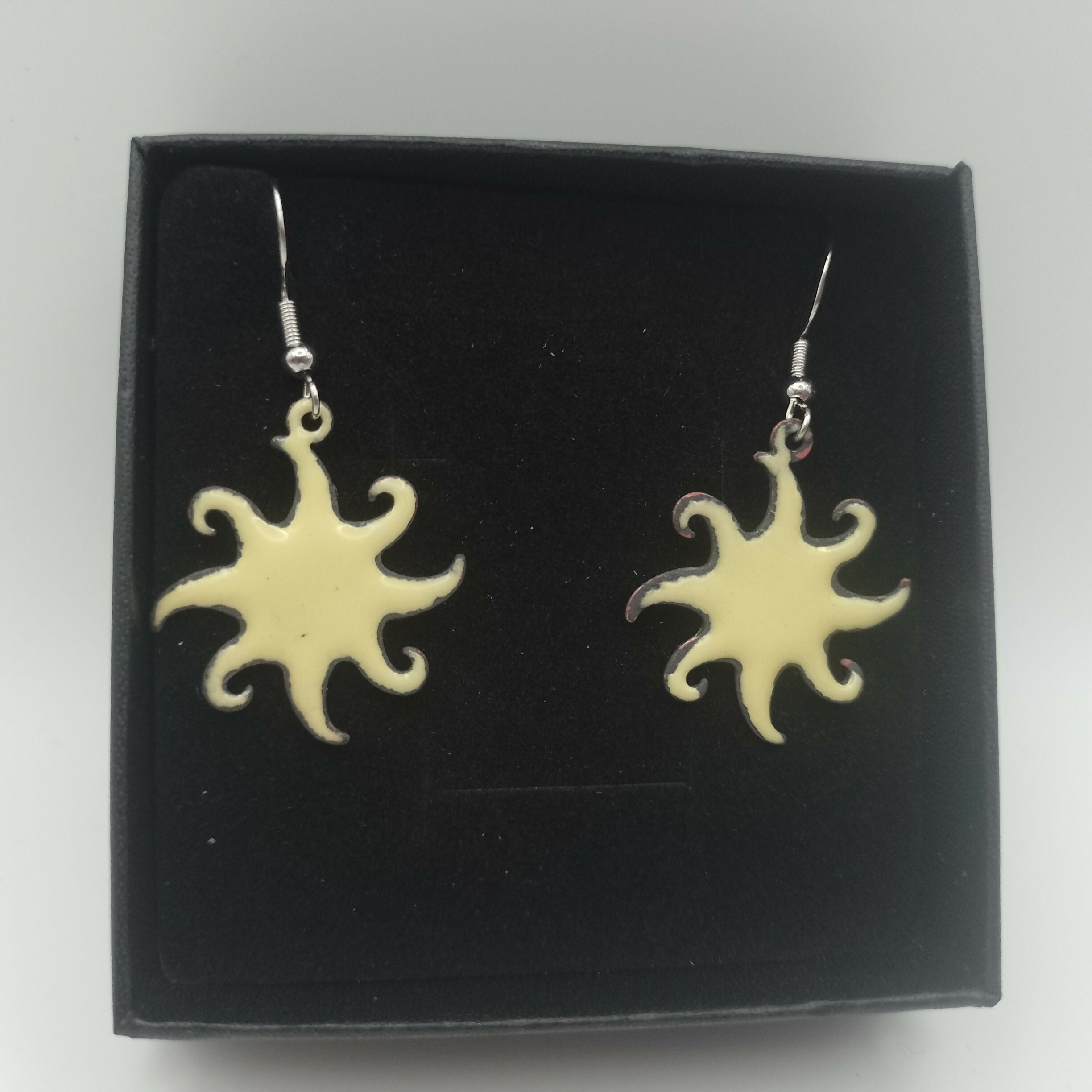 Primrose Yellow Sunburst Enamel Earrings
