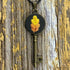 Hand Embroidered Autumnal Oak Leaf Key Necklace