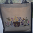 Embroidered Hessian Tote Shopper - Gnomes