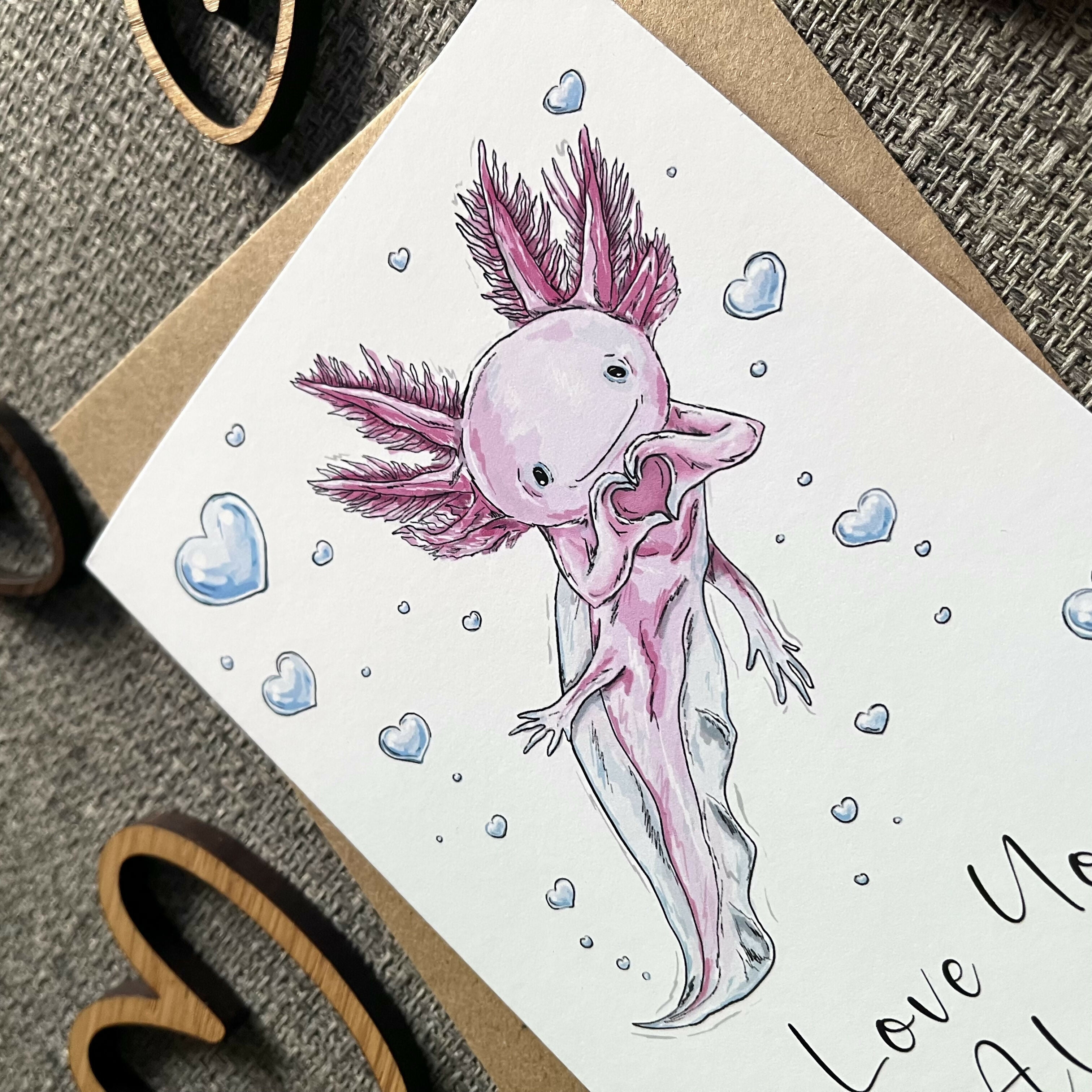Love You Alotl Greetings Card