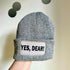 Yes Dear Cuffed Rectangular Patch Beanie Hat