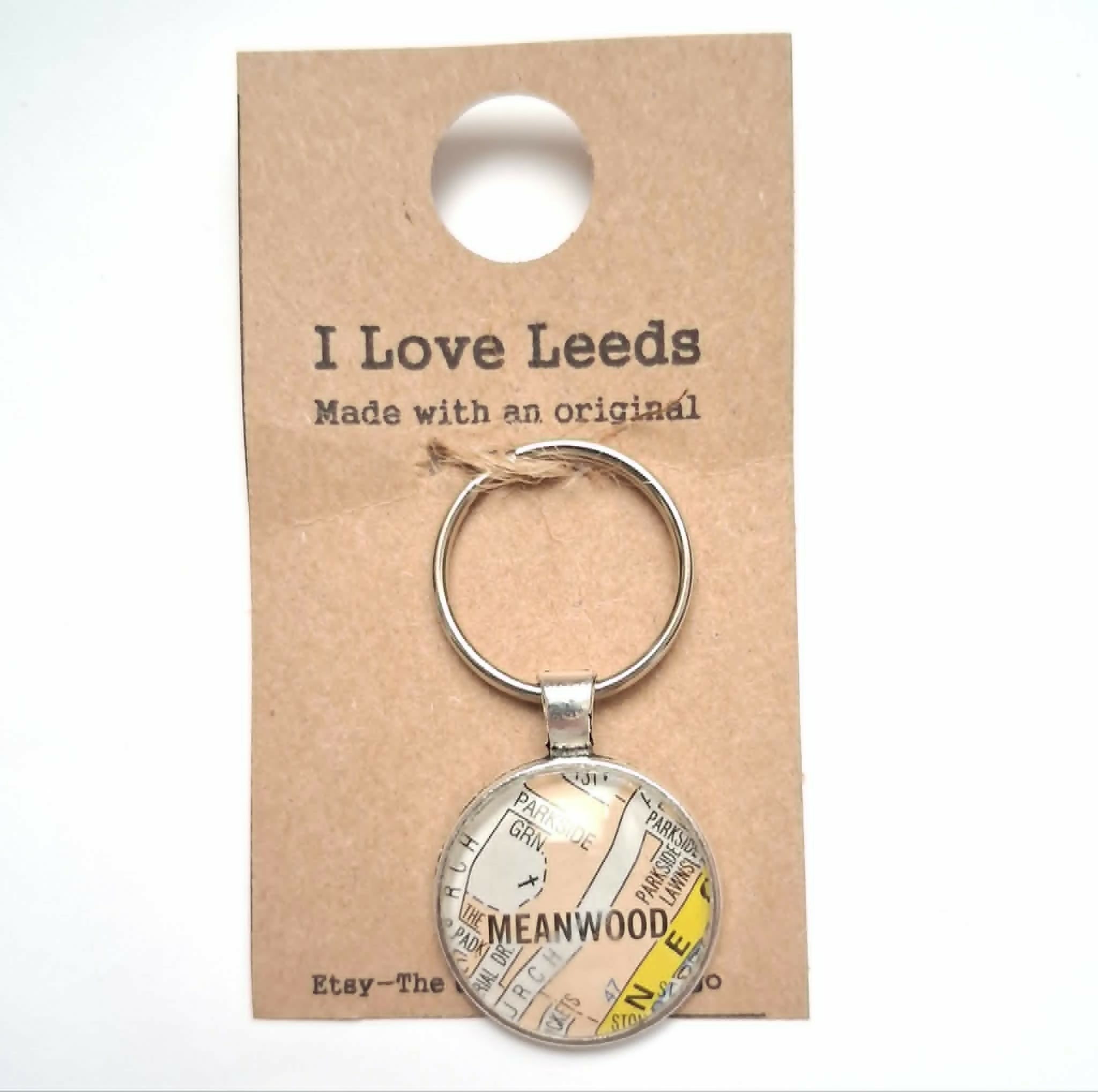 Meanwood Leeds Map Keyring