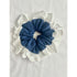Navy Blue Oversized Ruffle Broderie Lace Hair Scrunchie