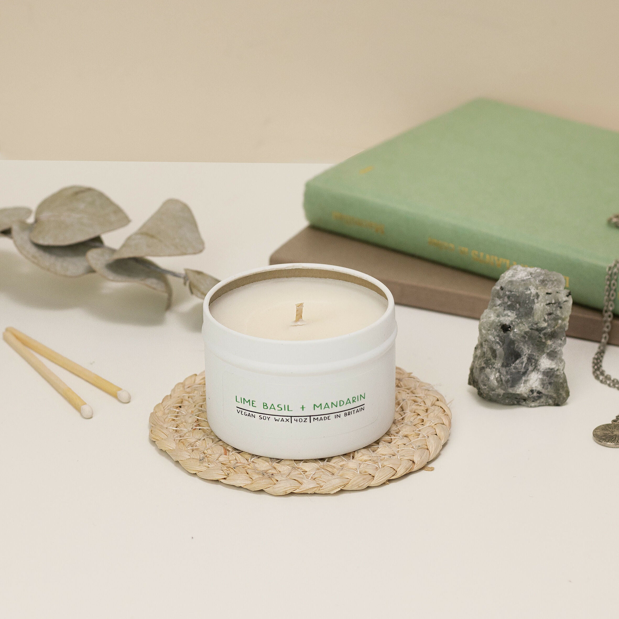 Lime Basil + Mandarin Soy Wax Mini Tin Candle