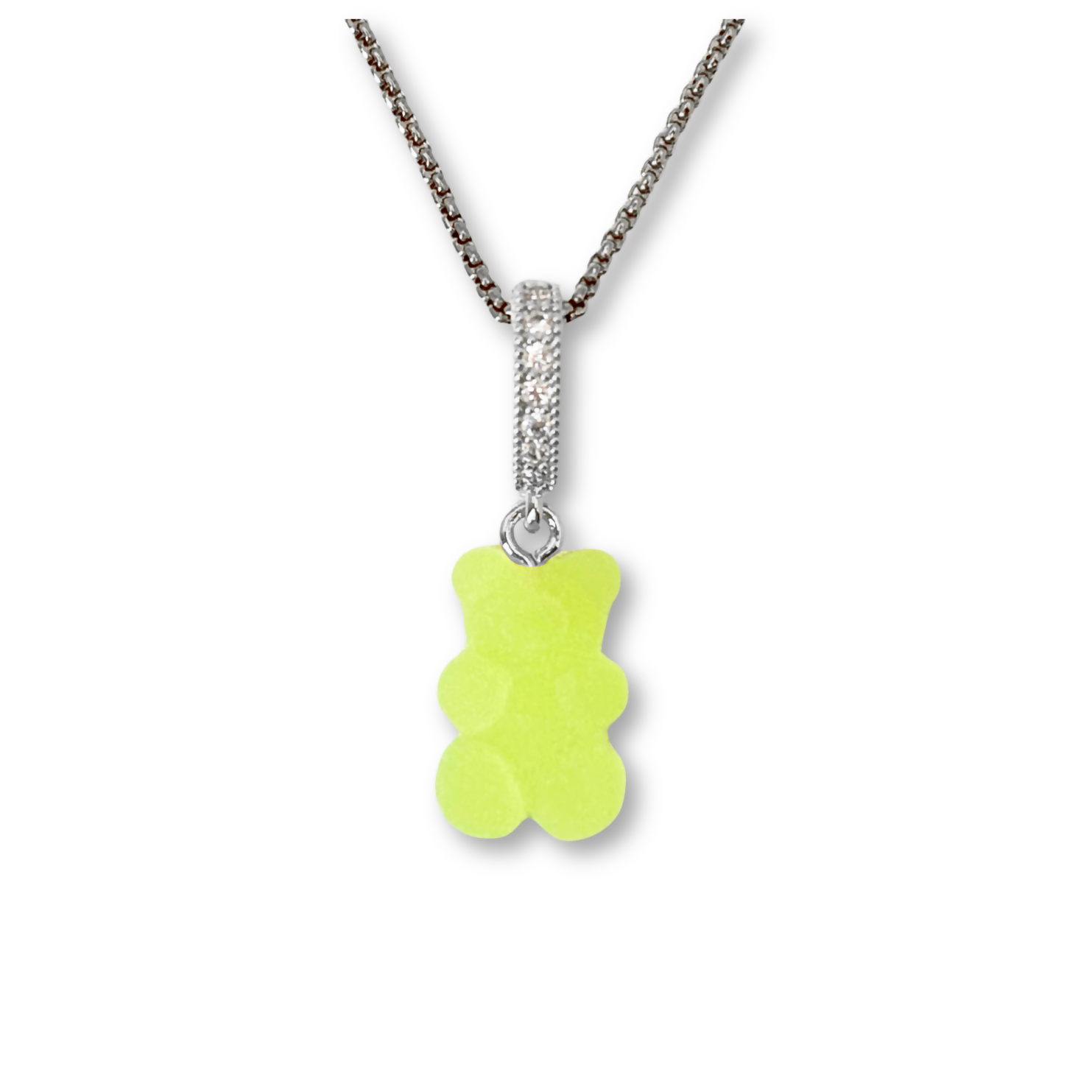 Sugar Coated Gummy Bear Pendant in Lime