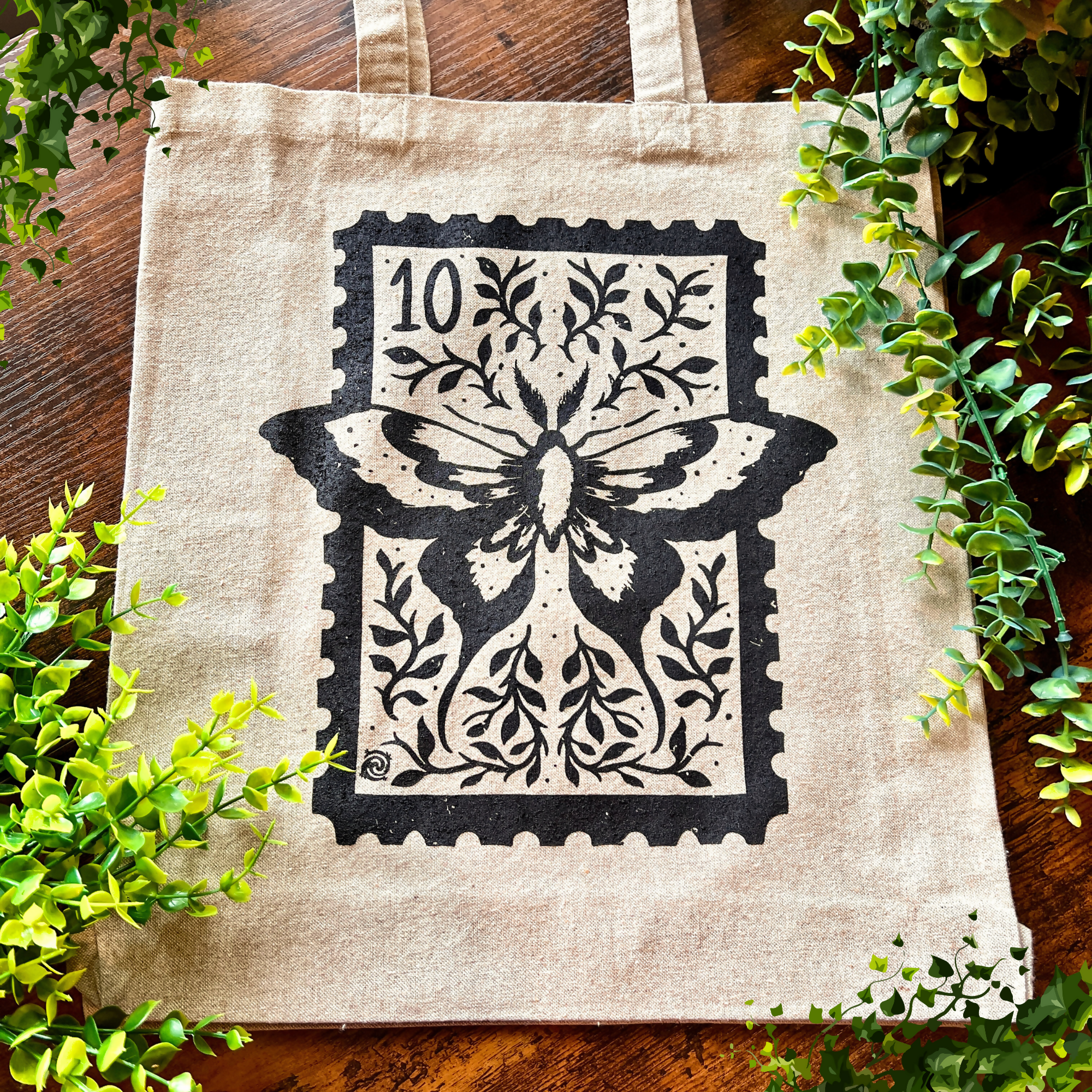 Magical Moth Stamp Tote Bag