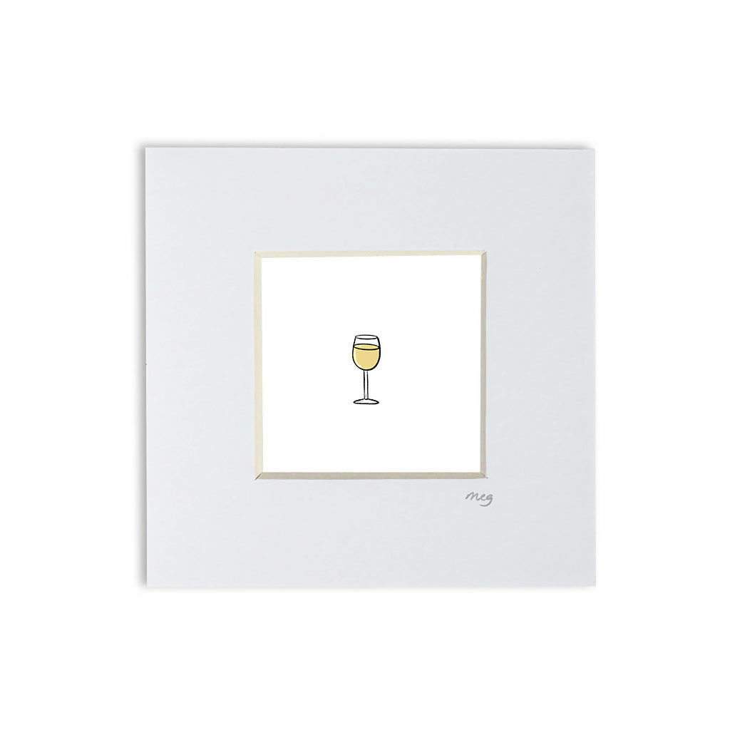 White Wine 4x4" Mounted Mini Print